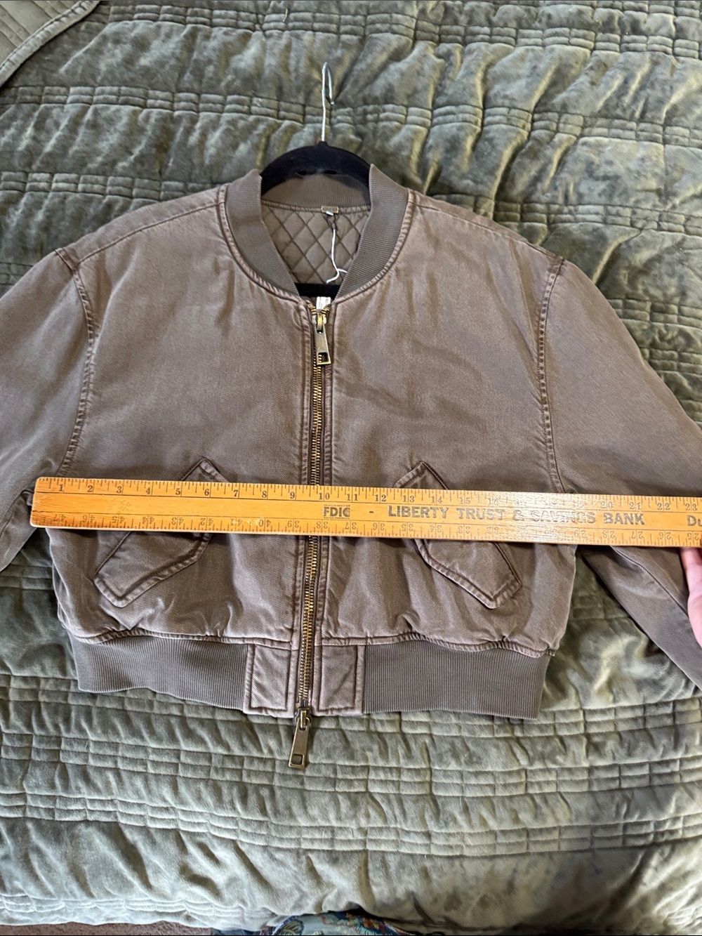 NWT- YFB Cropped Large Billy Bomber Jacket in Army green - Women's Jacket & Coat - Picture 8 of 10